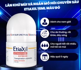 Lăn Khử Mùi Và Ngăn Mồ Hôi Chuyên Sâu EtiaXil Detranspirant 15ml