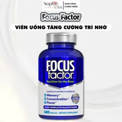 Focus Factor Bổ Não Hỗ Trợ Trí Nhớ 180 Viên - Tăng Cường Tập Trung và Khả Năng Ghi Nhớ Cho Sinh Viên và Người Già