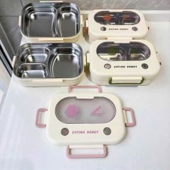 Hộp cơm văn phòng 3 ngăn inox Eating Robot tiện lợi