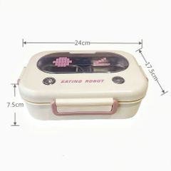 Hộp cơm văn phòng 3 ngăn inox Eating Robot tiện lợi