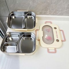 Hộp cơm văn phòng 3 ngăn inox Eating Robot tiện lợi