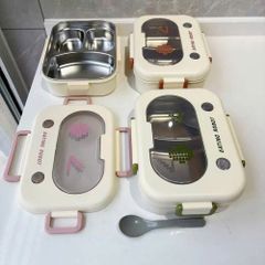 Hộp cơm văn phòng 3 ngăn inox Eating Robot tiện lợi