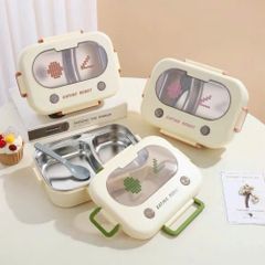 Hộp cơm văn phòng 3 ngăn inox Eating Robot tiện lợi