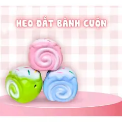Heo đất tiết kiệm bánh cuộn kem siêu cute