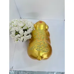 Heo đất tiết kiệm Ngọc Trinh nhũ vàng