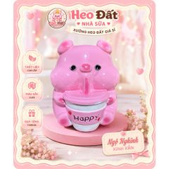 Heo đất tiết kiệm hút trà sữa lỗ ngang