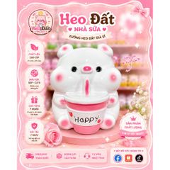 Heo đất tiết kiệm hút trà sữa lỗ ngang