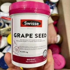 Viên Uống Tinh Chất Hạt Nho Swisse Beauty Grape Seed 14.25g - 180 & 300 viên - Hỗ Trợ Trung Hoà Các Gốc Tự Do - Bảo Vệ Tim Mạch & Chăm Sóc Da Từ Bên Trong - Hàng Chuẩn Úc