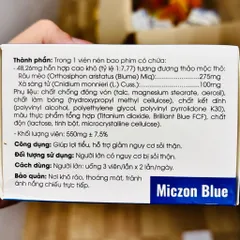 Viên tiểu xanh, thanh nhiệt, giảm tiểu gắt tiểu buốt 100 viên Miczon Blue - Mictableu