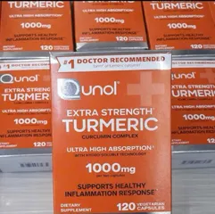 Viên uống tinh chất củ nghệ Qunol Extra Strength Turmeric 1000mg 120viên của Mỹ - Hỗ trợ phản ứng viêm khỏe mạnh