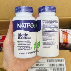 Đẹp da tóc móng Natrol Biotin 10,000 mcg USA 100 viên
