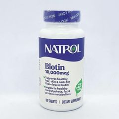 Đẹp da tóc móng Natrol Biotin 10,000 mcg USA 100 viên
