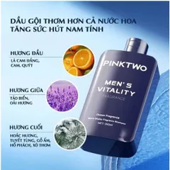 Dầu gội pink two hương thơm nước hoa rất nam tính, hàng mới date mới