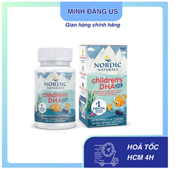 Children's DHA xtra dạng viên Nordic - 636mg Omega 3 Phát Triển Trí Não - Hộp 90viên