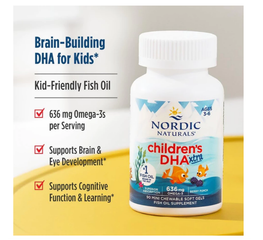 Children's DHA xtra dạng viên Nordic - 636mg Omega 3 Phát Triển Trí Não - Hộp 90viên