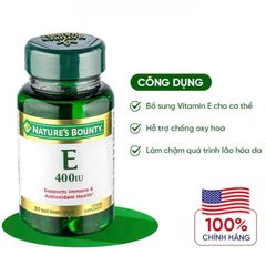 (Mỹ) Vitamin E 400 IU Nature's Bounty Hỗ Trợ Làm Đẹp Da Làm Chậm Quá Trình Lão Hoá