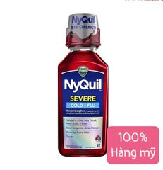 NyQuil Severe Cold & Flu - Hỗ Trợ Giảm Đau Đầu, Sốt, Nghẹt Mũi và Ho - Thực Phẩm Chức Năng Mỹ