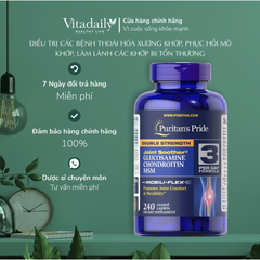 Viên uống bổ khớp Puritan’s Pride Glucosamine, Cho ndroitin, MSM 90 Date Xa NK