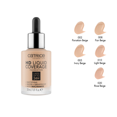 Kem nền Catrice HD Liquid Coverage Foundation -SPF 25 Màu 040 Chính hãng NK