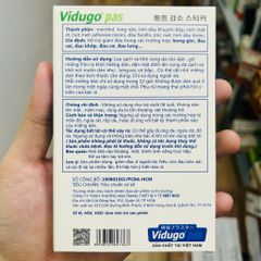 Miếng dán giảm đau nhức VIDUGO PAS - nhãn hiệu độc quyền