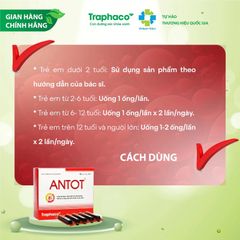 ANTOT Traphaco hộp 20 ống giúp ăn ngon, bổ cơ thể, nâng cao sức đề kháng, thể trạng