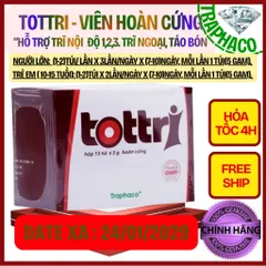 Viên hoàn cứng Tottri hỗ trợ trĩ cấp tính, trĩ nội độ 1,2,3, trĩ ngoại,táo bón hộp(15túix5g)
