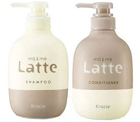 Dầu gội phục hồi tóc cho bé và gia đình Latte Shampoo Kracie hương táo và hoa cam 490g - Hàng Nhật nội địa
