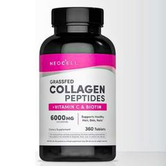 Viên uống Neocell Grassfed Collagen Peptides 6000 mg + Vitamin C & Biotin - 360 Viên - Cải Thiện Độ Đàn Hồi - Trẻ Hoá & Sáng Da - 