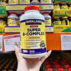 Viên Uống Phức Hợp Vitamin nhóm B Kirkland Signature Super B-Complex 500 viên - Cung Cấp Năng Lượng cho Cơ Thể - Duy Trì Sự Tỉnh Táo - Hỗ Trợ Tích Cực cho Hệ Thần Kinh & Giảm Tải Stress - S/P Chuẩn Mỹ