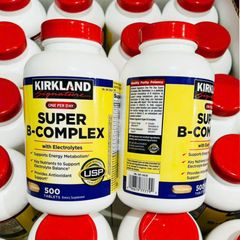Viên Uống Phức Hợp Vitamin nhóm B Kirkland Signature Super B-Complex 500 viên - Cung Cấp Năng Lượng cho Cơ Thể - Duy Trì Sự Tỉnh Táo - Hỗ Trợ Tích Cực cho Hệ Thần Kinh & Giảm Tải Stress - S/P Chuẩn Mỹ