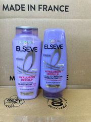 Set gội xả Loreal Elseve Hyaluron Repulp Pháp cho tóc bết và chân tóc khô xơ 250ml và 200ml