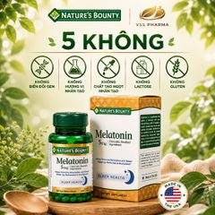 Viên uống Hỗ trợ giấc ngủ  Nature's Bounty Melatoni n (60 viên) giúp ngủ sâu giấc, thư giãn giảm căng thẳng