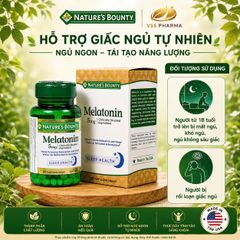 Viên uống Hỗ trợ giấc ngủ  Nature's Bounty Melatoni n (60 viên) giúp ngủ sâu giấc, thư giãn giảm căng thẳng