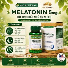 Viên uống Hỗ trợ giấc ngủ  Nature's Bounty Melatoni n (60 viên) giúp ngủ sâu giấc, thư giãn giảm căng thẳng