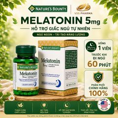 Viên uống Hỗ trợ giấc ngủ  Nature's Bounty Melatoni n (60 viên) giúp ngủ sâu giấc, thư giãn giảm căng thẳng