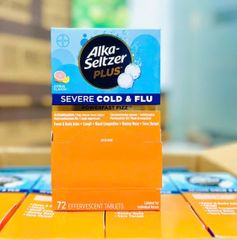 Viên Sủi Giảm Cảm Lạnh Alka Seltzer Plus Citrus 72 Viên - Giảm Nghẹt Mũi, Đau Họng, Cảm Cúm Hiệu Quả, Thực Phẩm Chức Năng Mỹ