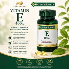 Thực phẩm bảo vệ sức khỏe Vitamins E400UI Nature's Bounty (lọ 30 viên)