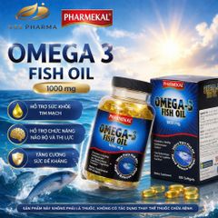 Viên uống Dầu cá OMEGA 3 FISH OIL 1000mg - Hỗ trợ trí não và thị lực (H100 viên) Pharmekal-USA