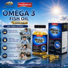 Viên uống Dầu cá OMEGA 3 FISH OIL 1000mg - Hỗ trợ trí não và thị lực (H100 viên) Pharmekal-USA