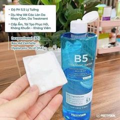 NƯỚC TẨY TRANG B5 PRETTYSKIN CLEANS WATER 500ML LÀM SẠCH SÂU, DỊU NHẸ, PHỤC HỒI DA