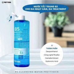 NƯỚC TẨY TRANG B5 PRETTYSKIN CLEANS WATER 500ML LÀM SẠCH SÂU, DỊU NHẸ, PHỤC HỒI DA