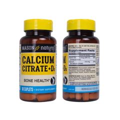 Calcium Citrate + D3 hữu cơ Mason Natural USA 60 viên