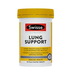 Viên uống Bổ Phổi Swisse Ultiboost Lung Support 90 viên - Hỗ Trợ Tăng Cường Đường Hô Hấp - Hỗ Trợ Kháng Viêm - Giải Pháp Vượt Trội cho Phổi Khỏe Mạnh - S/P Chuẩn Úc