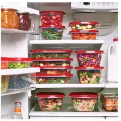 [ Hỏa tốc] Bộ 13 Hộp Đựng Thực Phẩm Rubbermaid Nắp xanh và nắp đỏ - Hàng Mỹ