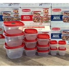 [ Hỏa tốc] Bộ 13 Hộp Đựng Thực Phẩm Rubbermaid Nắp xanh và nắp đỏ - Hàng Mỹ