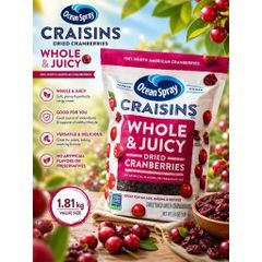 [ HỎA TỐC] Nam việt quất sấy khô Ocean Spray Craisins Whole Dried Cranberries 1.81kg