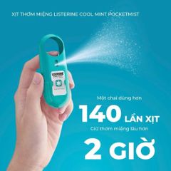 [ HOẢ TỐC] Bộ 2 chai nước xịt thơm miệng Listerine Cool Mint Pocketmist của Mỹ