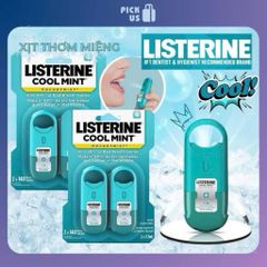 [ HOẢ TỐC] Bộ 2 chai nước xịt thơm miệng Listerine Cool Mint Pocketmist của Mỹ