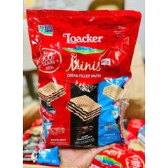 [ hỏa tốc] Bánh xốp nhân kem Loacker Minis (Hazelnut, Vanilla, Chocolate) gói 800g hàng Mỹ
