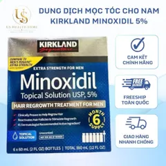 [ hỏa tốc] SET DD Hỗ trợ m ọc t óc Minoxidil 5% Kirk land Mỹ 6 chai x 60ml